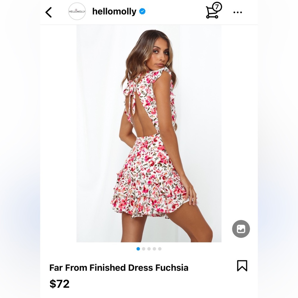 Hello Molly Far From Finished Mini Dress in Fuchsia Floral